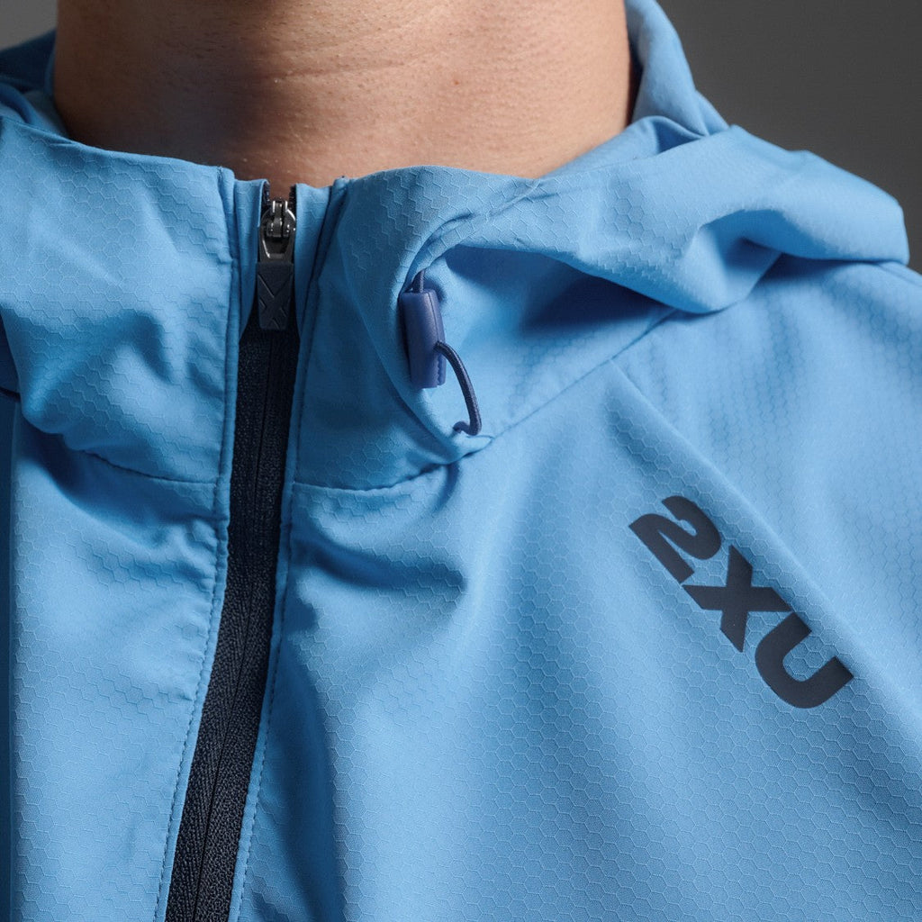 2XU Aero Hex Windbreaker | Azure | Mens