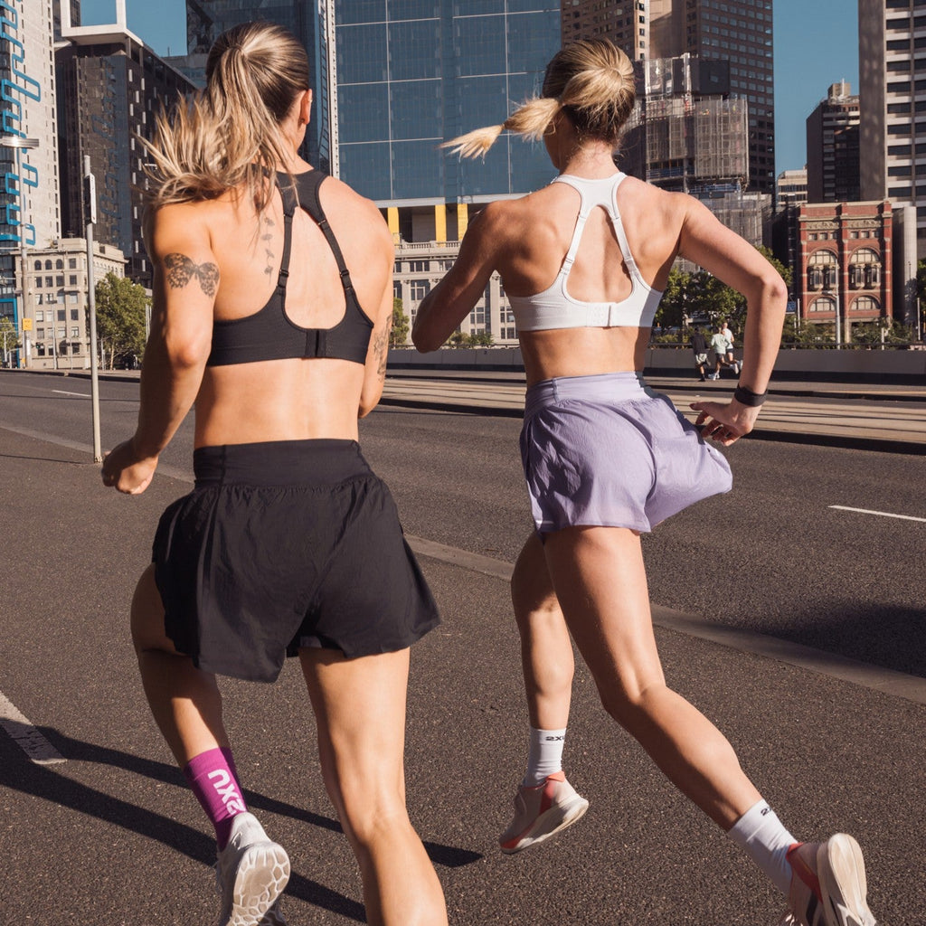 2XU Aero Hi-Rise 2-in-1 Shorts | Digital Lilac / White Reflective | Womens