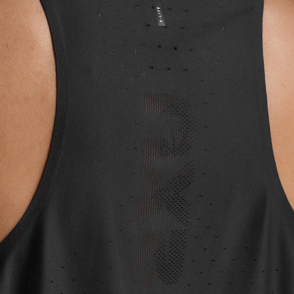 2XU Light Speed React Singlet | Black / Black Reflective | Mens