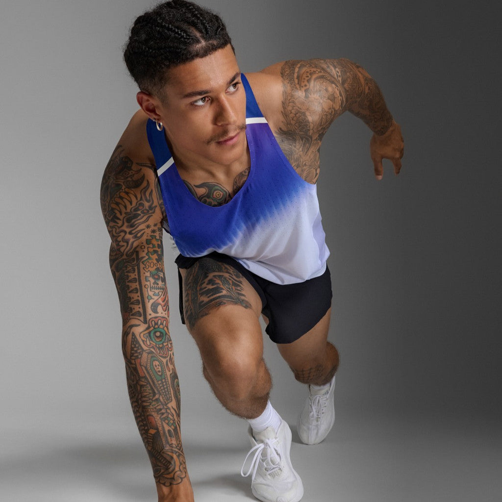 2XU Light Speed React Singlet | Glass Gradient Surf / White Reflective | Mens