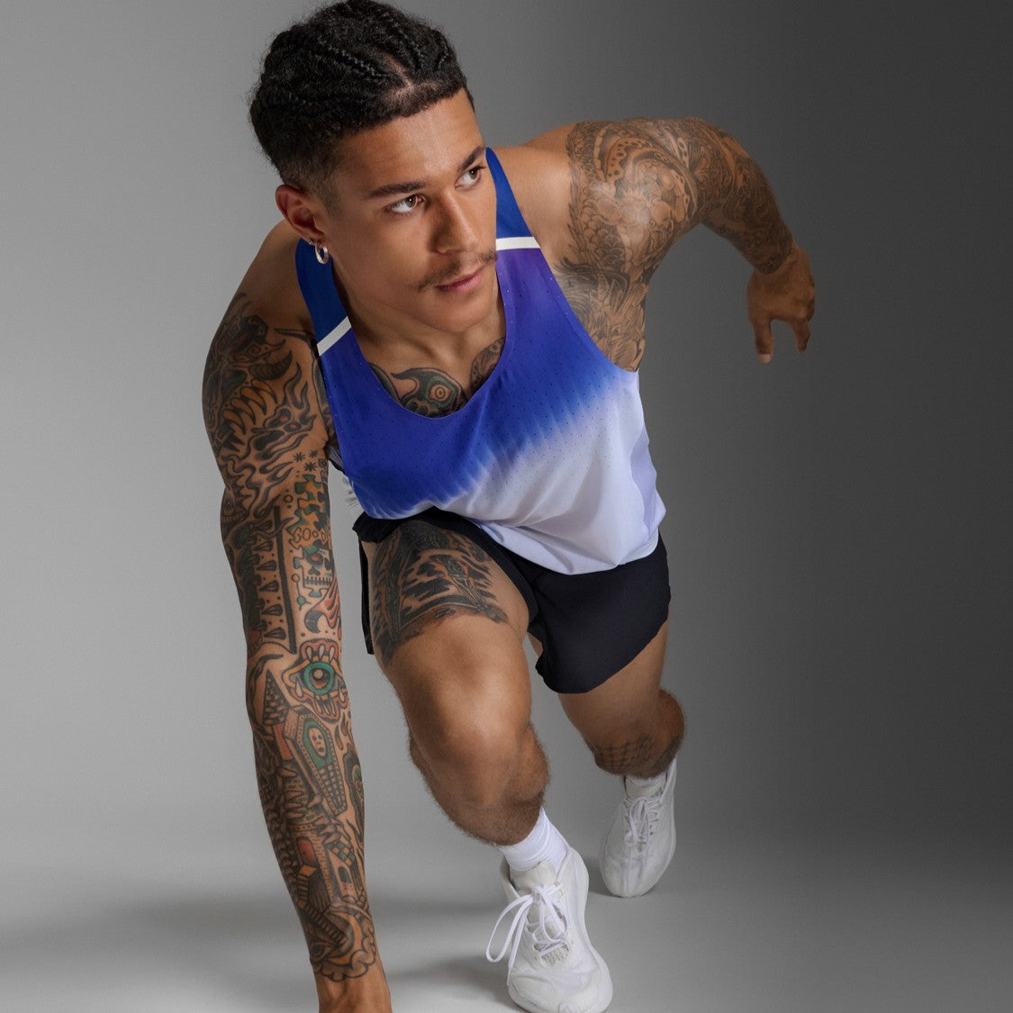 2XU Light Speed React Singlet | Glass Gradient Surf / White Reflective | Mens