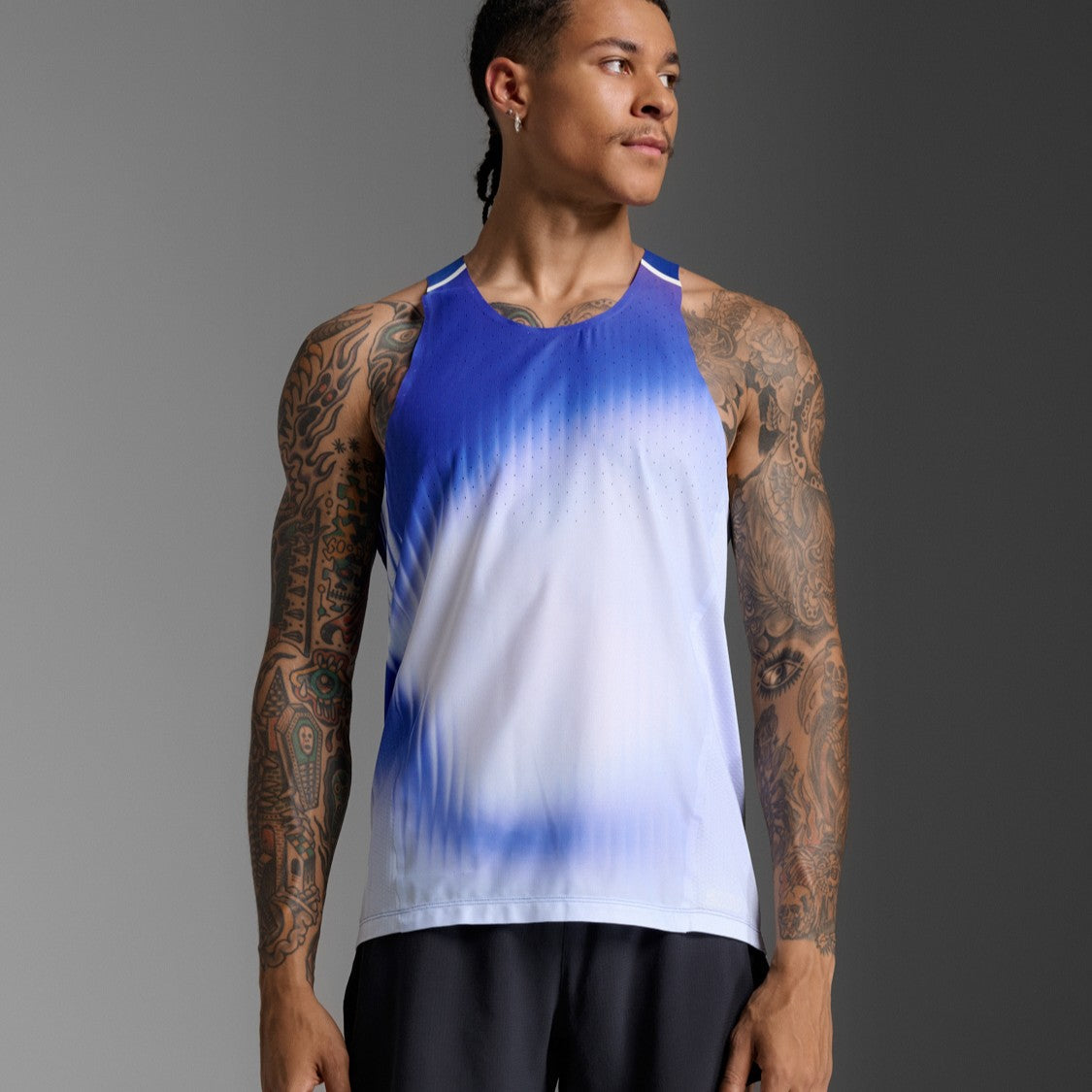 2XU Light Speed React Singlet | Glass Gradient Surf / White Reflective | Mens