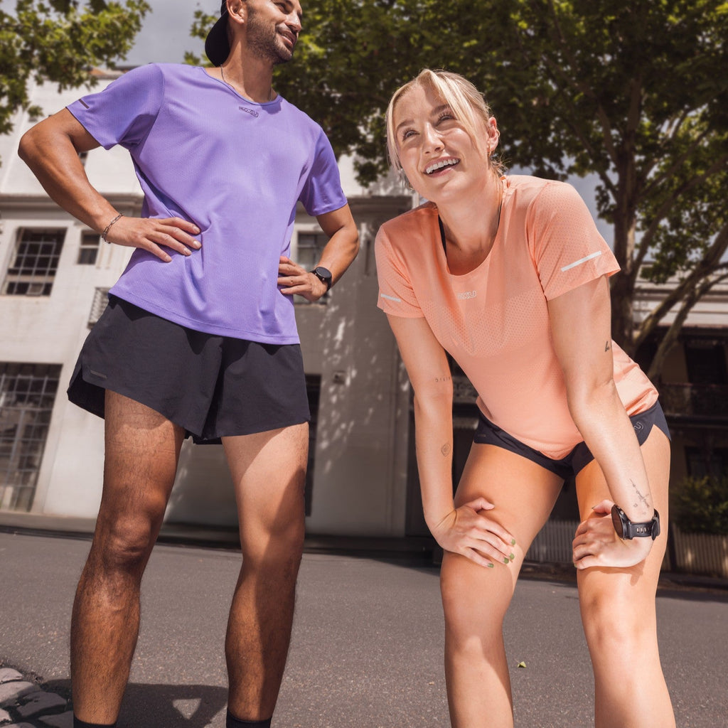 2XU Light Speed Tech Tee | Digital Peach / White Reflective | Womens