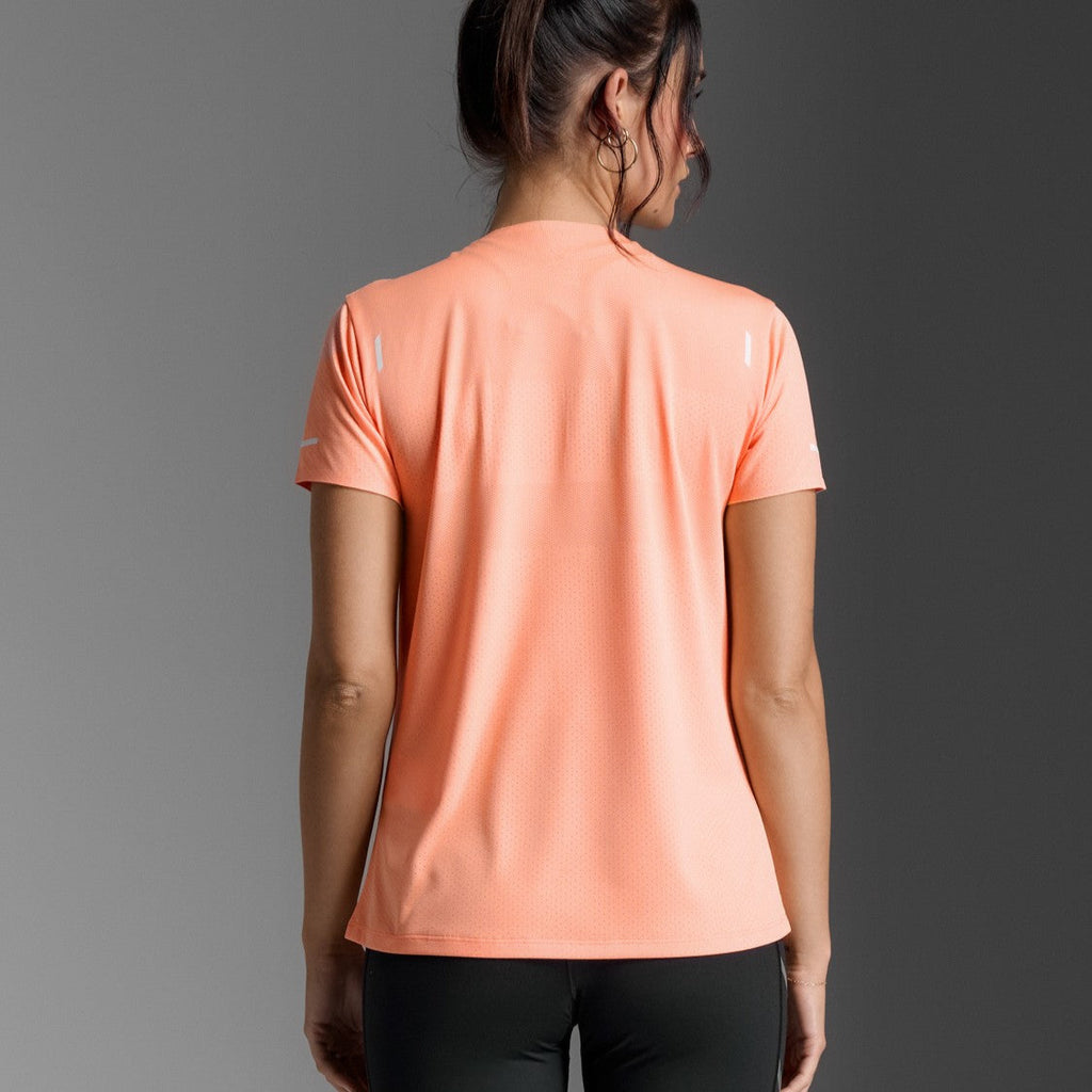2XU Light Speed Tech Tee | Digital Peach / White Reflective | Womens
