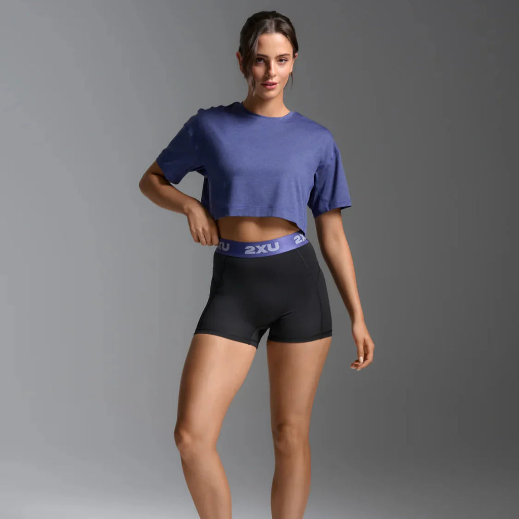 2XU Everyday Compression 3 inch Short Tights | Black / Future Dusk | Womens