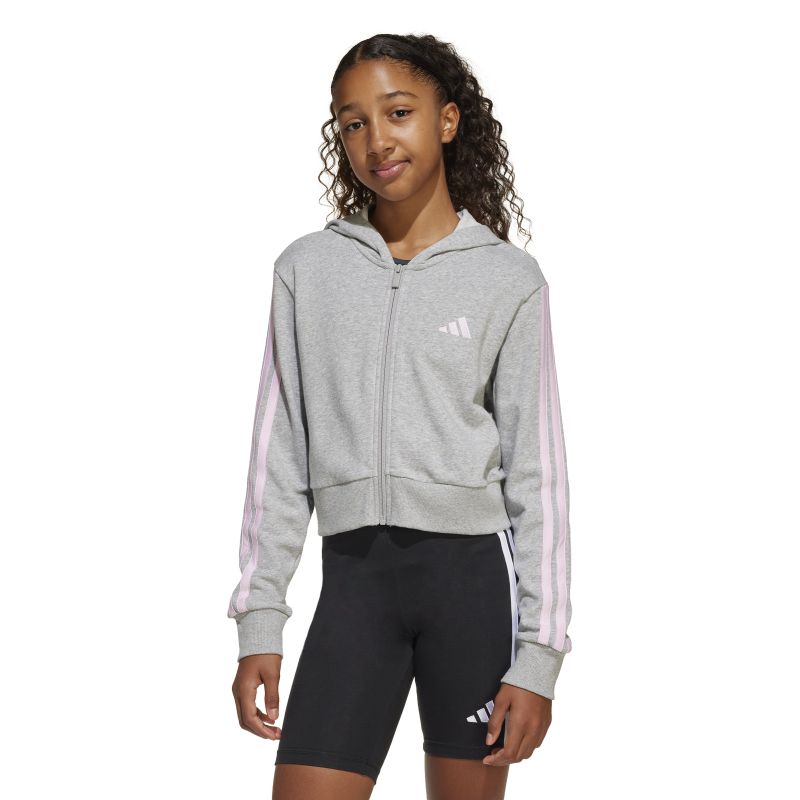 Adidas Girls Essentials 3-Stripes Fleece Hoodie