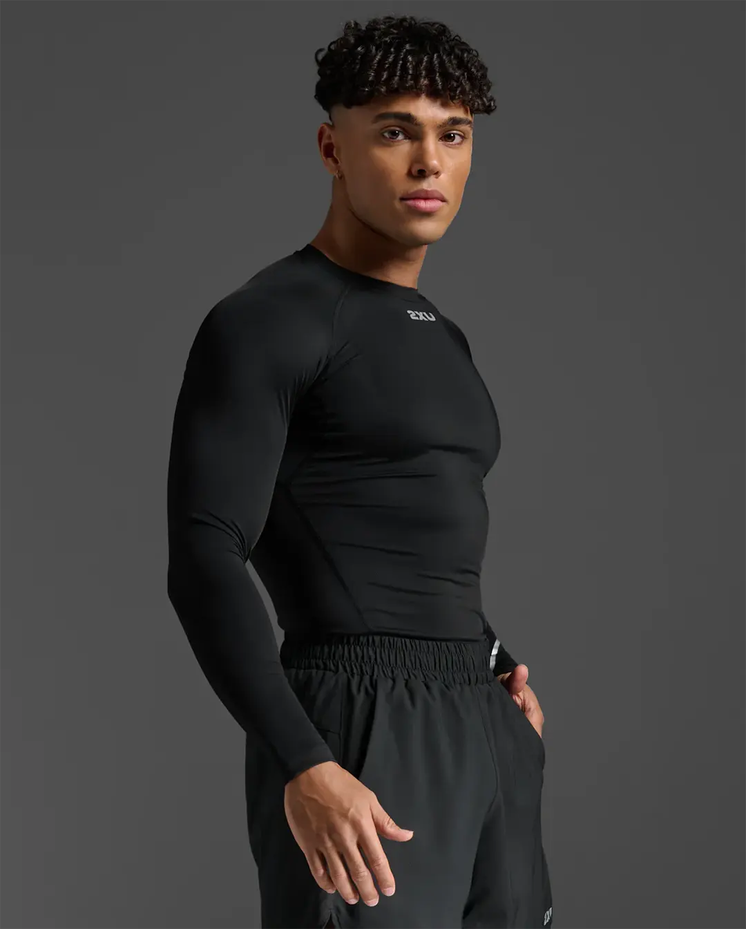 2XU Men's Core Compression Long Sleeve - Black/Silver