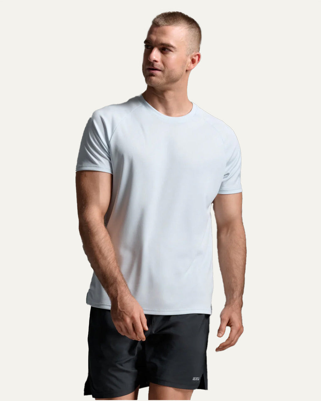 2XU Men's Aero Mesh Tee - Moonstone/Black Reflective
