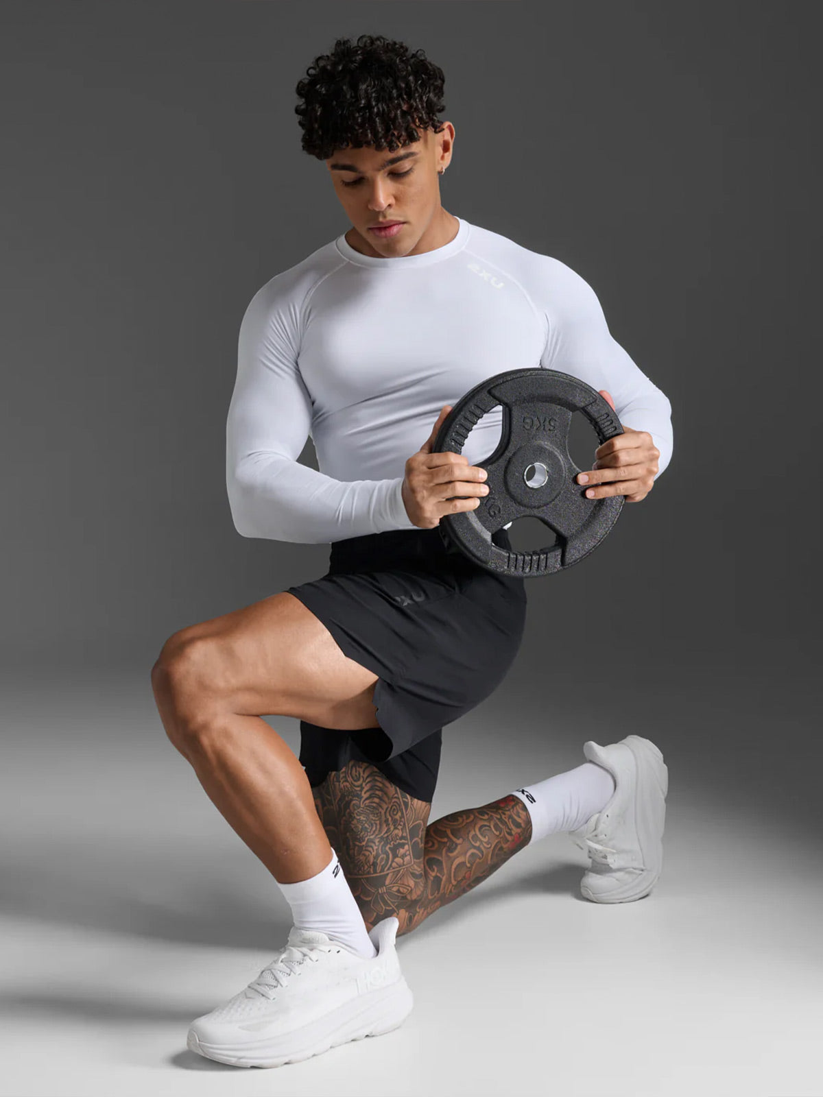 2XU Men's Core Compression Long Sleeve - White/No Logo