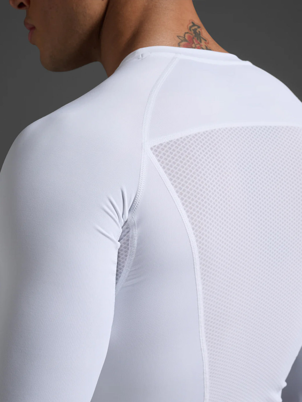 2XU Men's Core Compression Long Sleeve - White/No Logo
