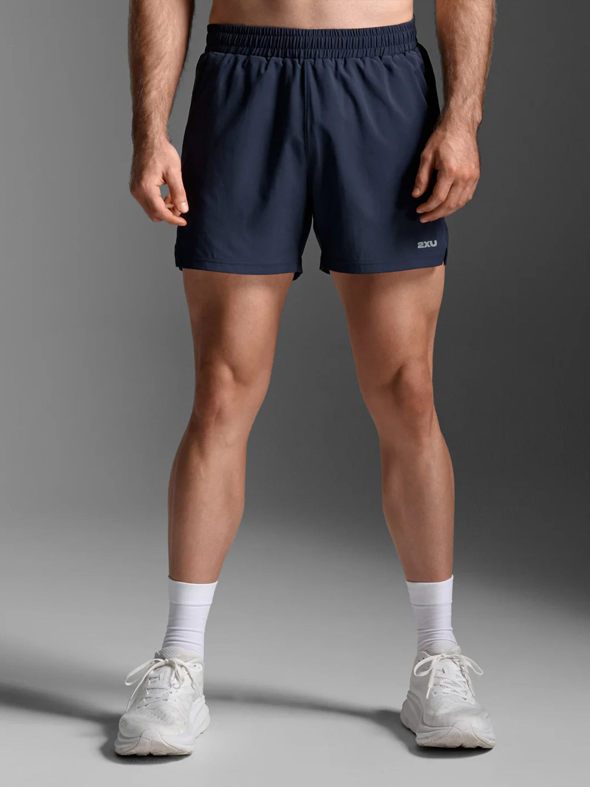 2XU Men's Aero 5 Inch Shorts - Midnight/Silver Reflective