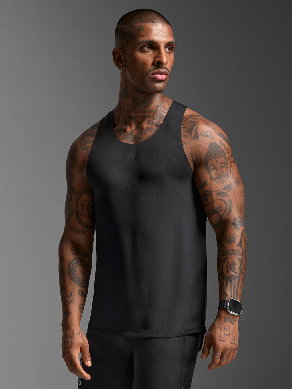 2XU Men's Light Speed Tech Singlet - Black/Black Reflective