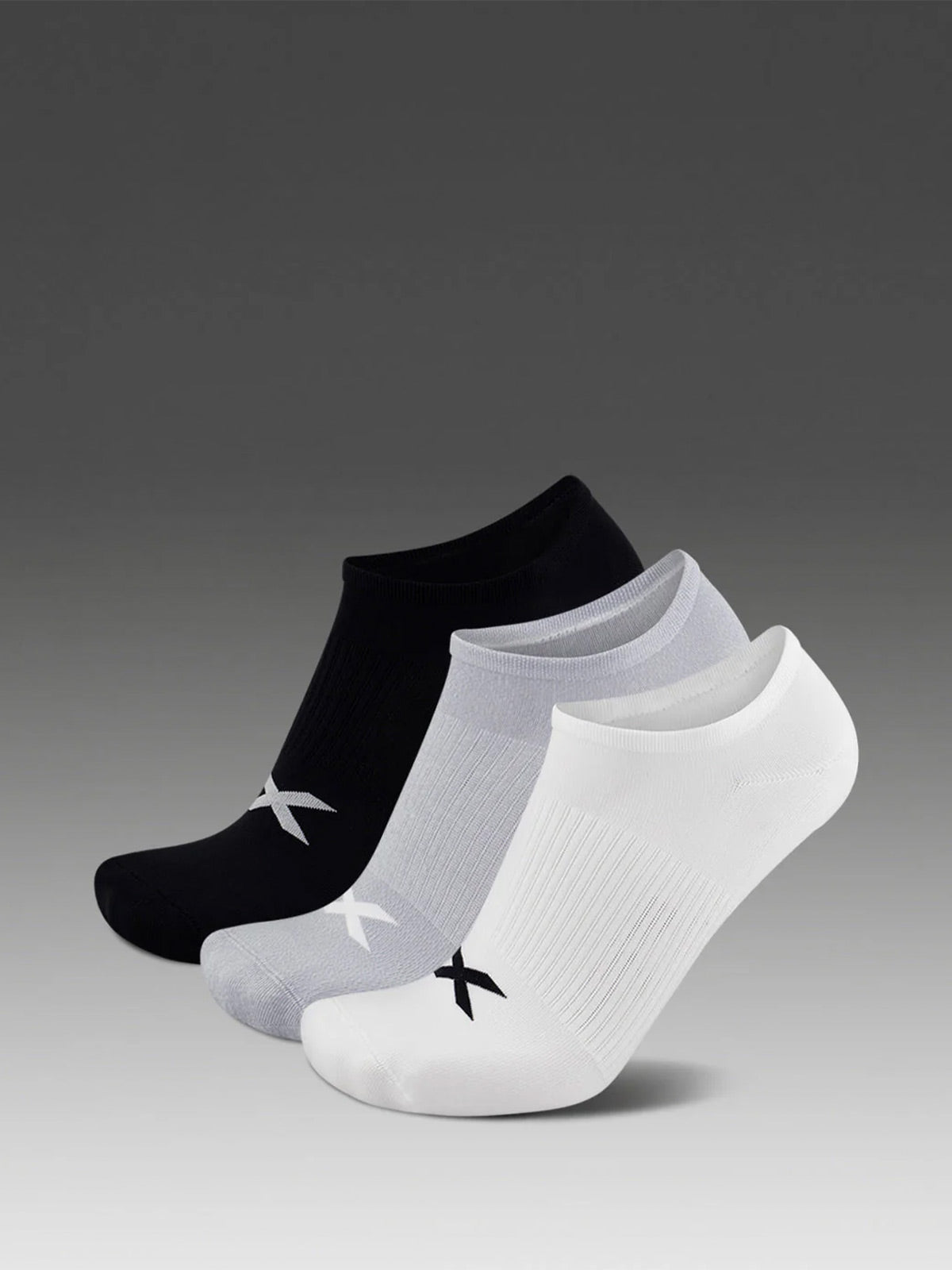 2XU Unisex's Invisible Sock 3 Pack - Three/Colour