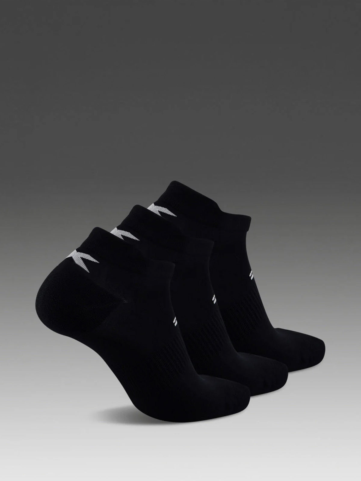 2XU Unisex's Ankle Sock 3 Pack - Black/White