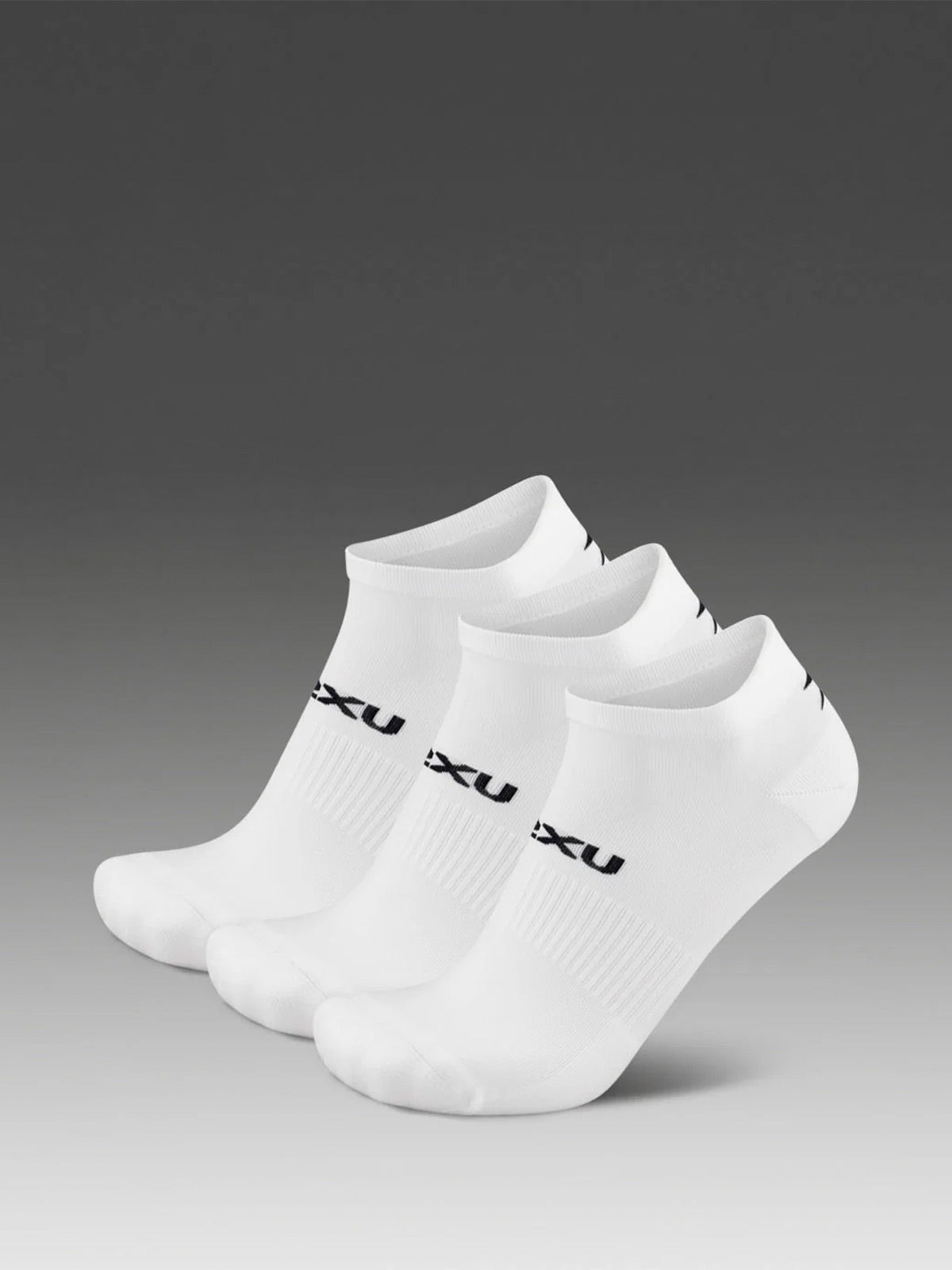 2XU Unisex's Ankle Sock 3 Pack - White/Black