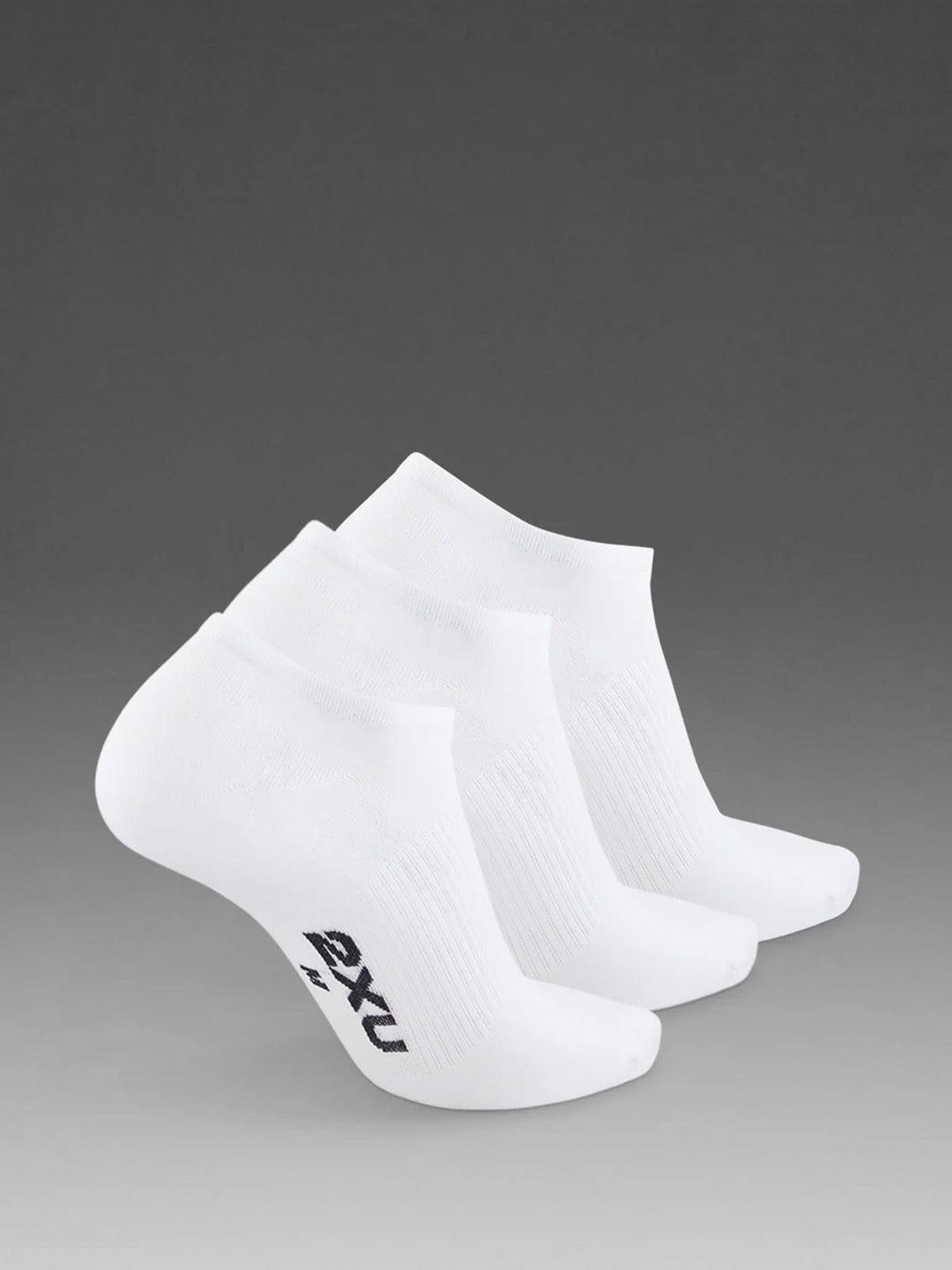 2XU Unisex's Invisible Sock 3 Pack - White/Black