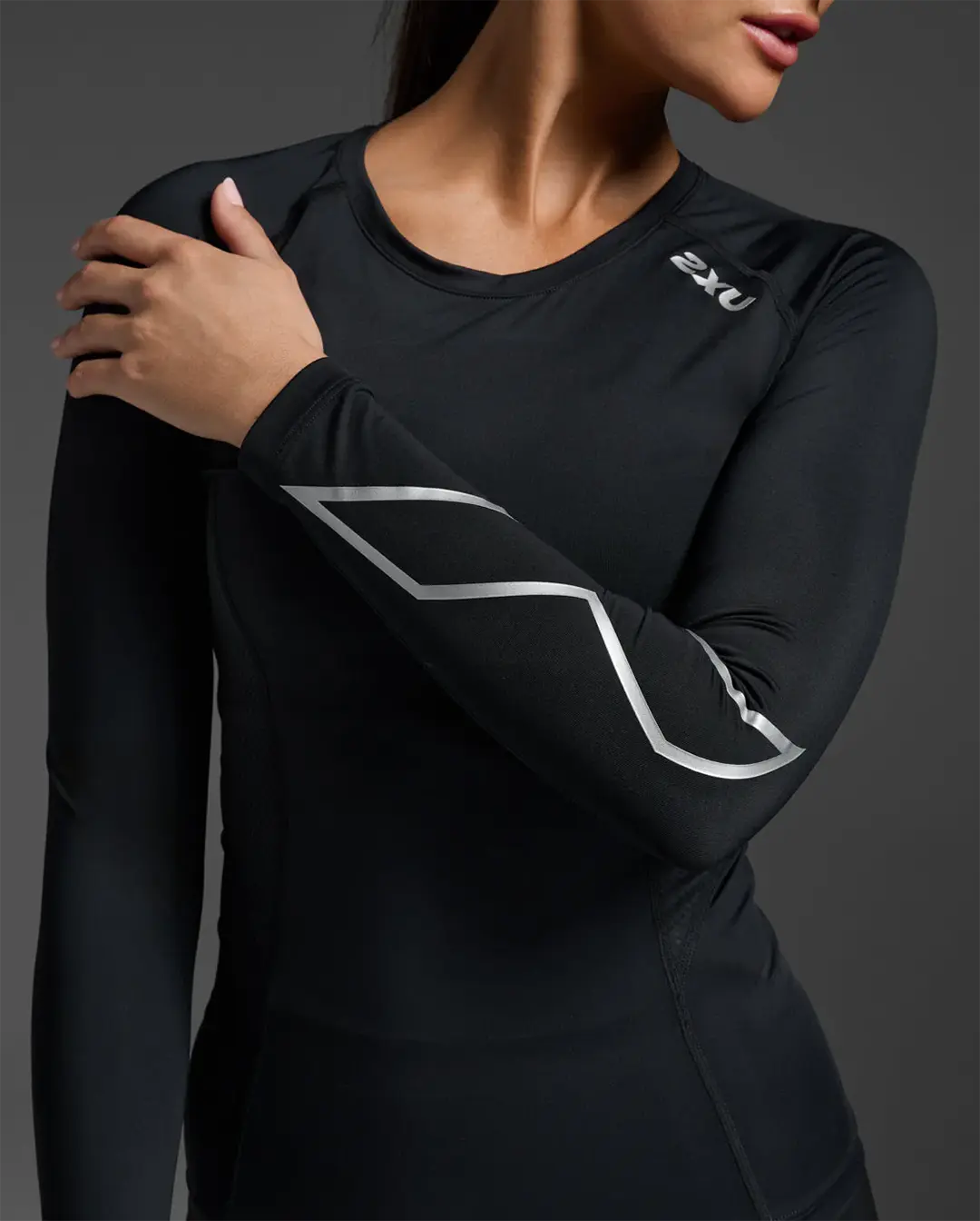 2XU Women's Core Compression Long Sleeve - Black/Silver