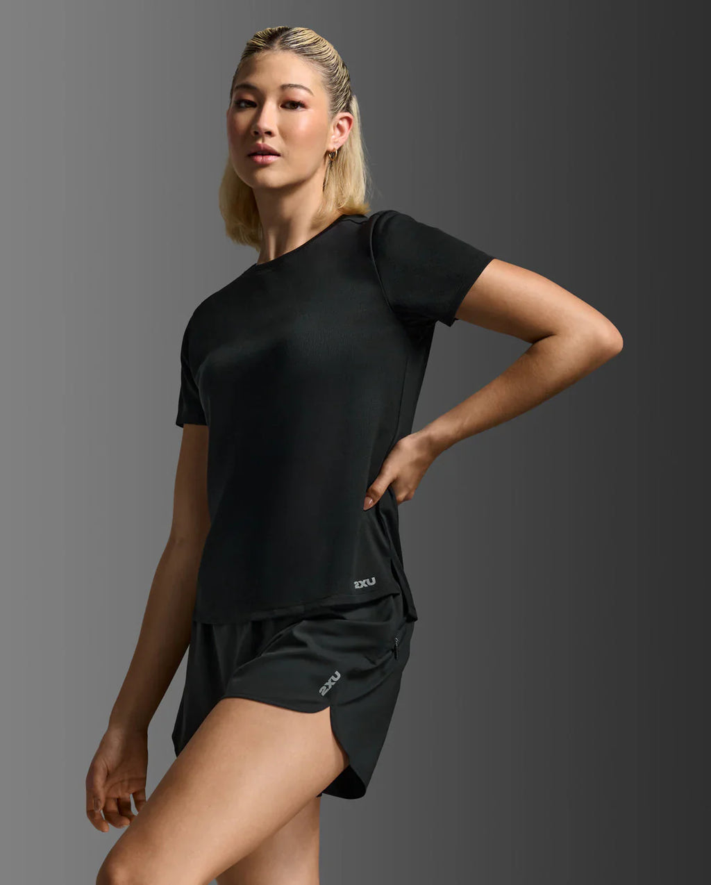 2XU Women's Aero Mesh Tee - Black/Silver Reflective