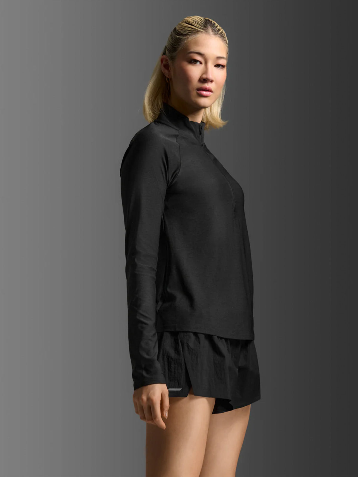 2XU Women's Aero 1/2 Zip - Black/Silver Reflective