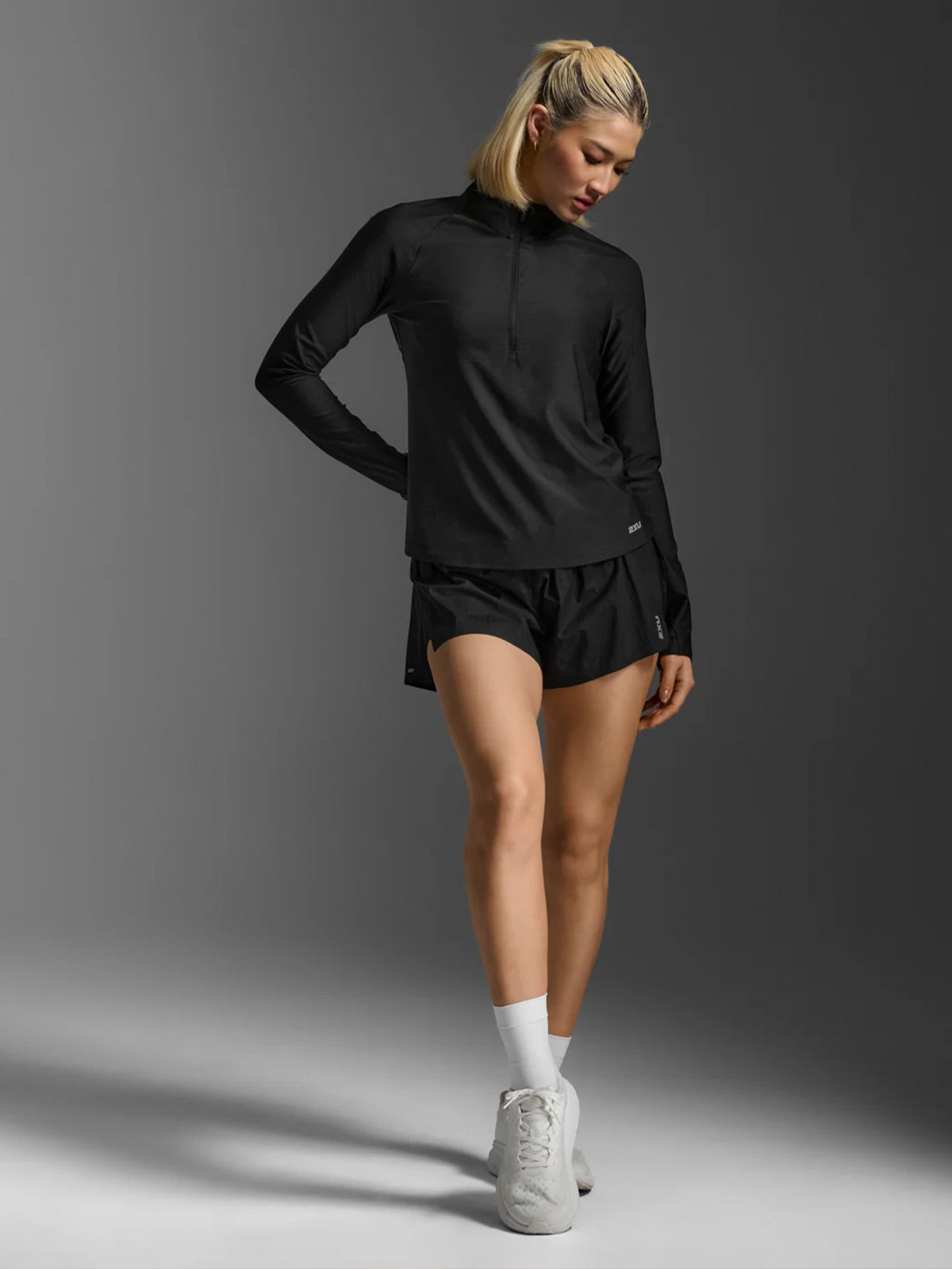 2XU Women's Aero 1/2 Zip - Black/Silver Reflective