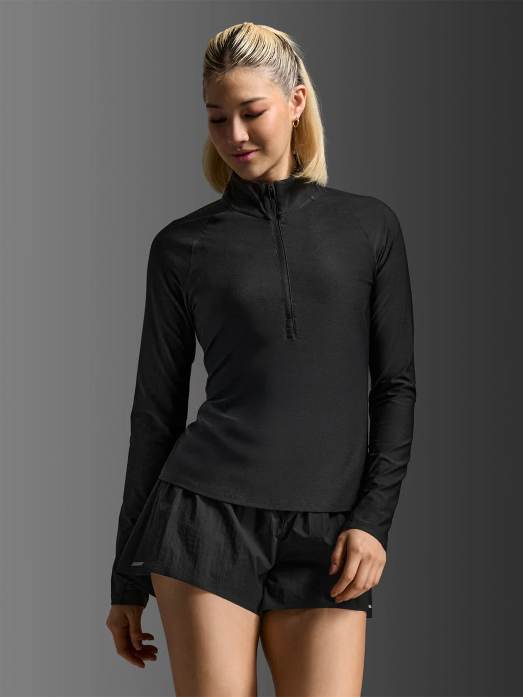 2XU Women's Aero 1/2 Zip - Black/Silver Reflective