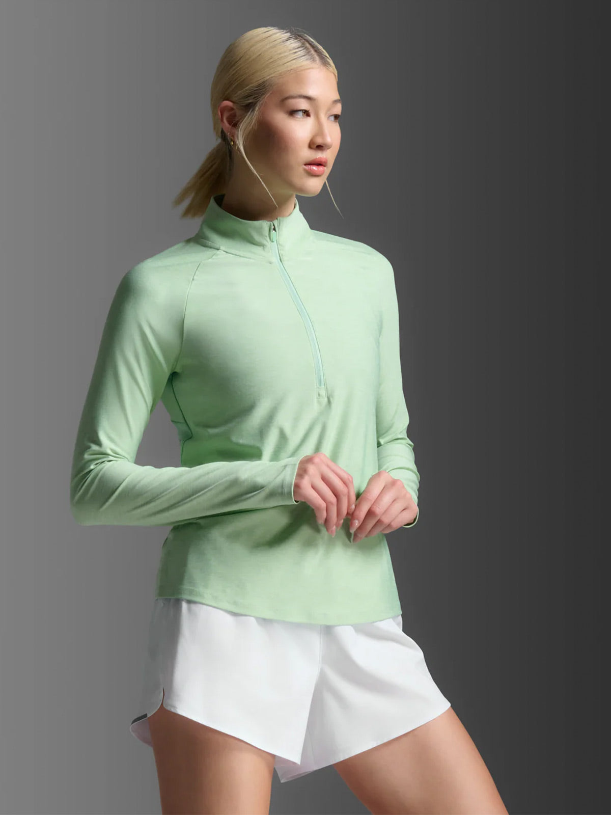 2XU Women's Aero 1/2 Zip - Digital Mint/Digital Mint Reflect