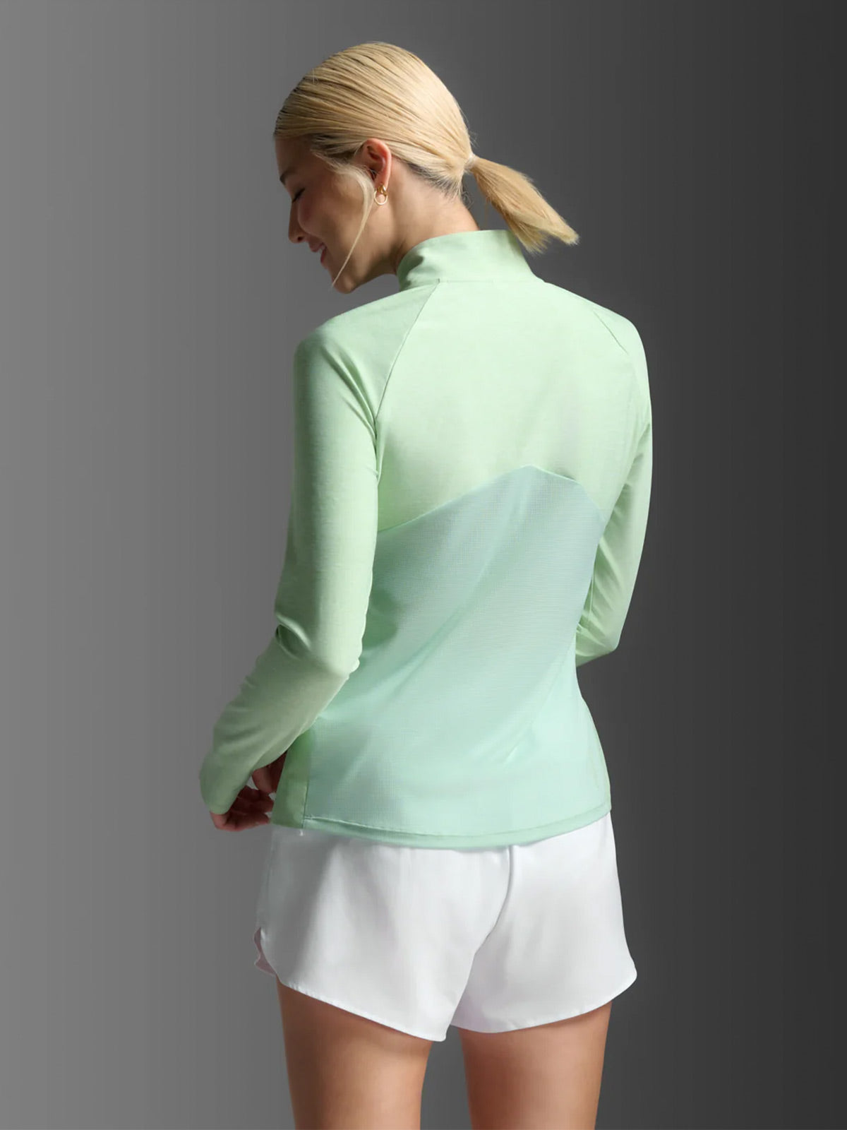 2XU Women's Aero 1/2 Zip - Digital Mint/Digital Mint Reflect