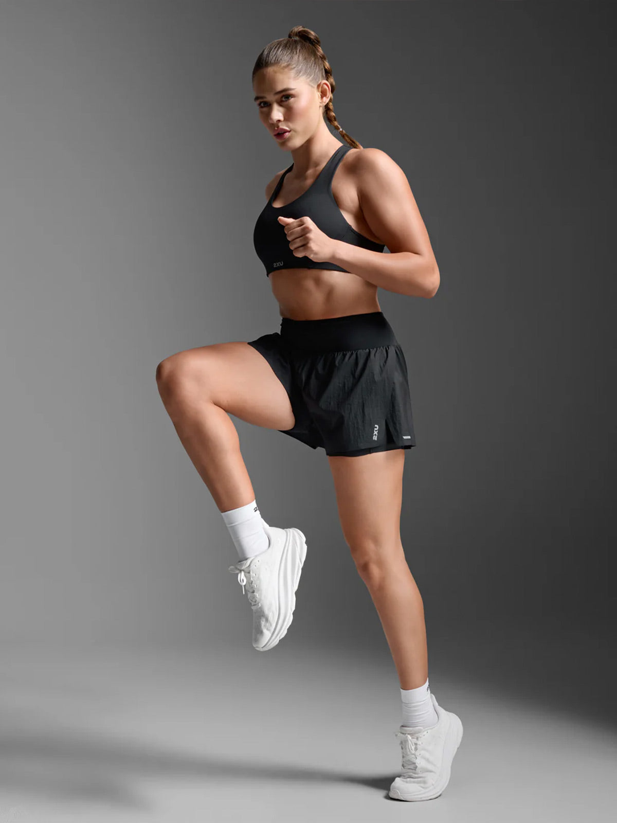 2XU Women's Aero Hi-Rise2-in-1 3Inch Shorts - Black/Silver Reflective