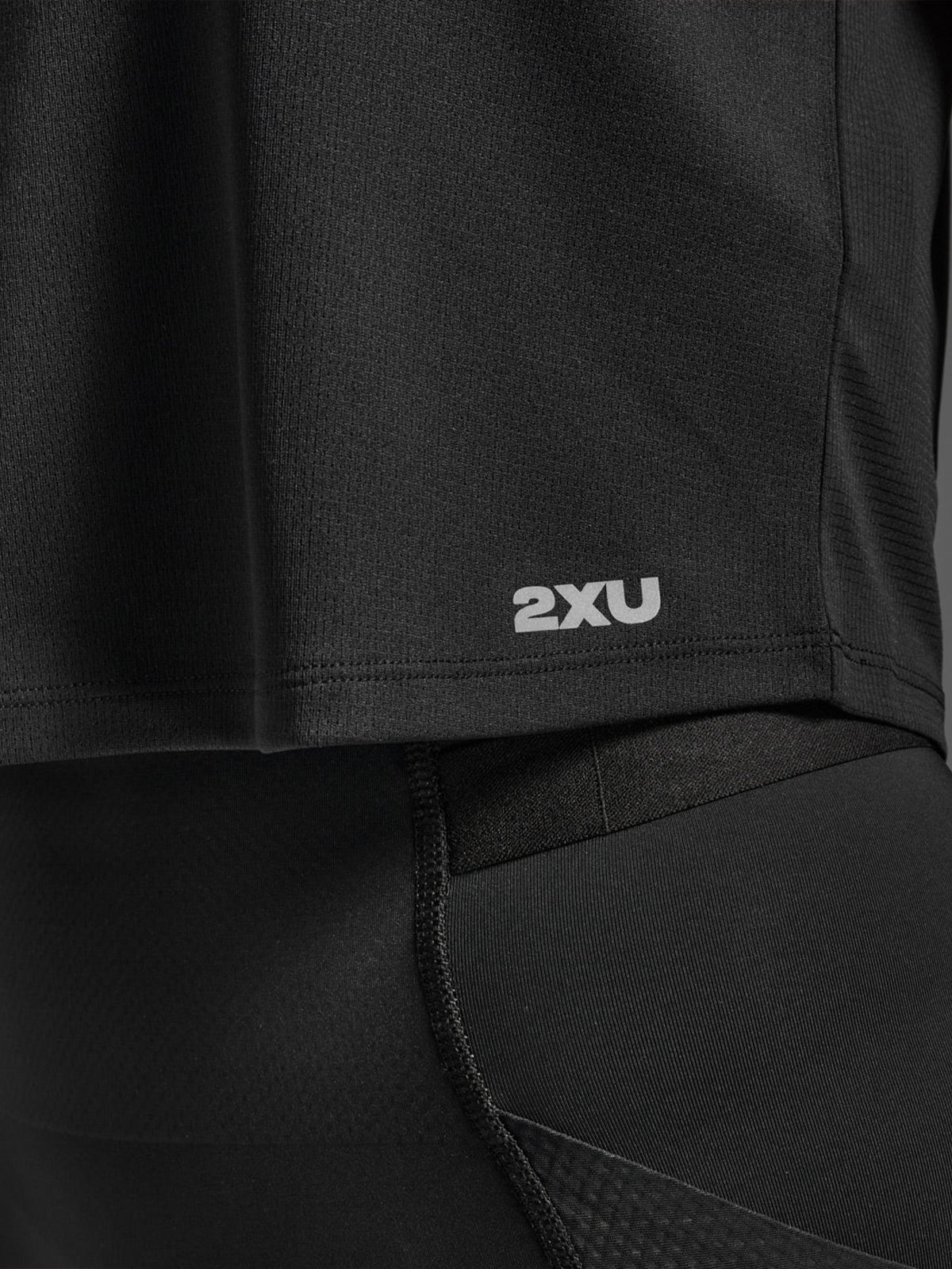 2XU Women's Aero Mesh Crop Tank - Black/Silver Reflective