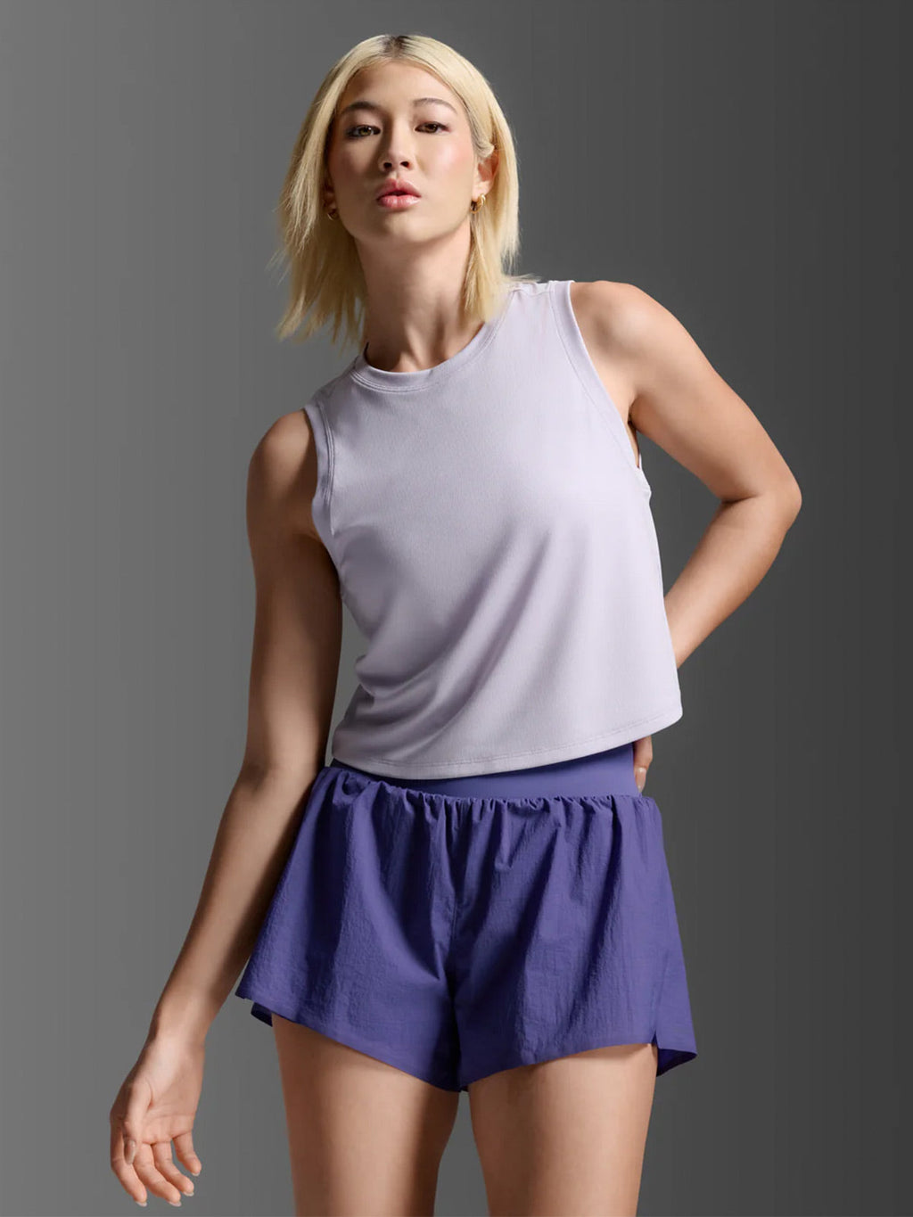 2XU Women's Aero Mesh Crop Tank - Virtual Violet/Violet Reflective