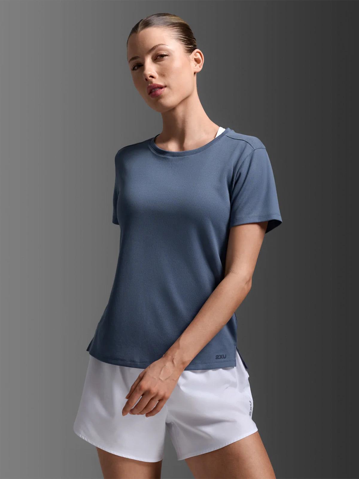 2XU Women's Aero Mesh Tee - Indigo/Indigo Reflective