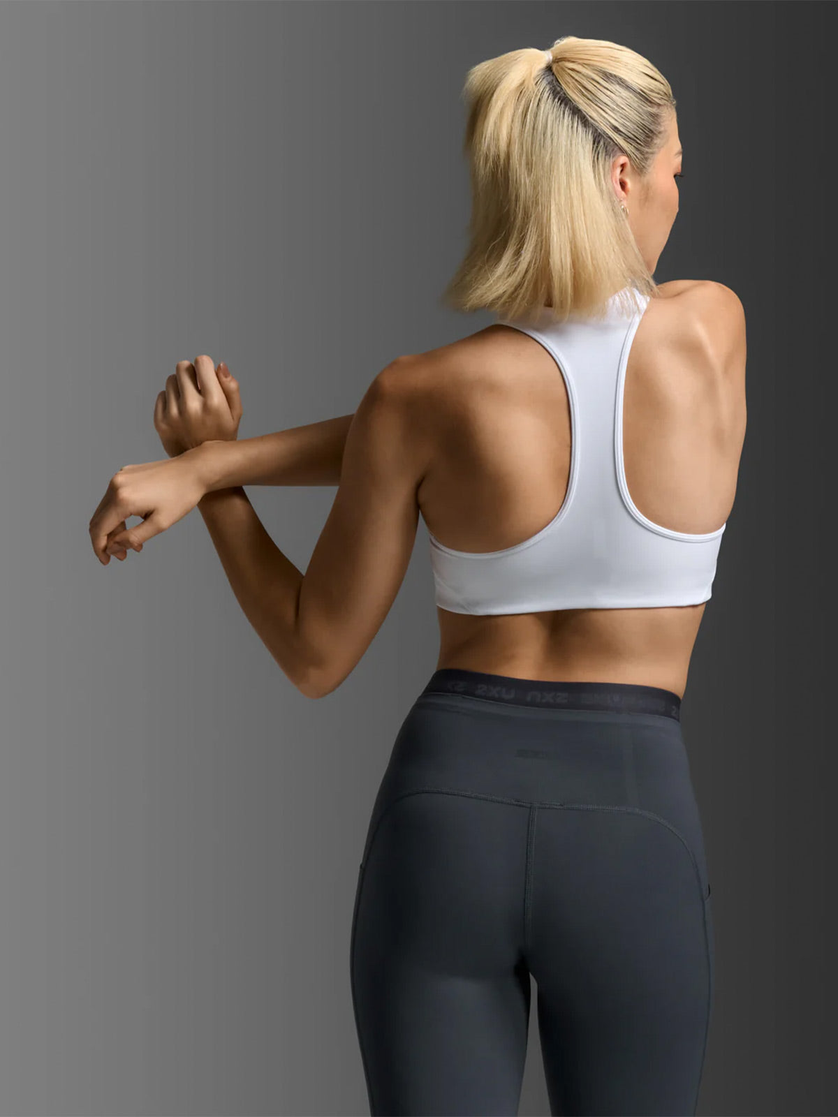 2XU Women's Form Racerback Medium Impact Bra - White/White