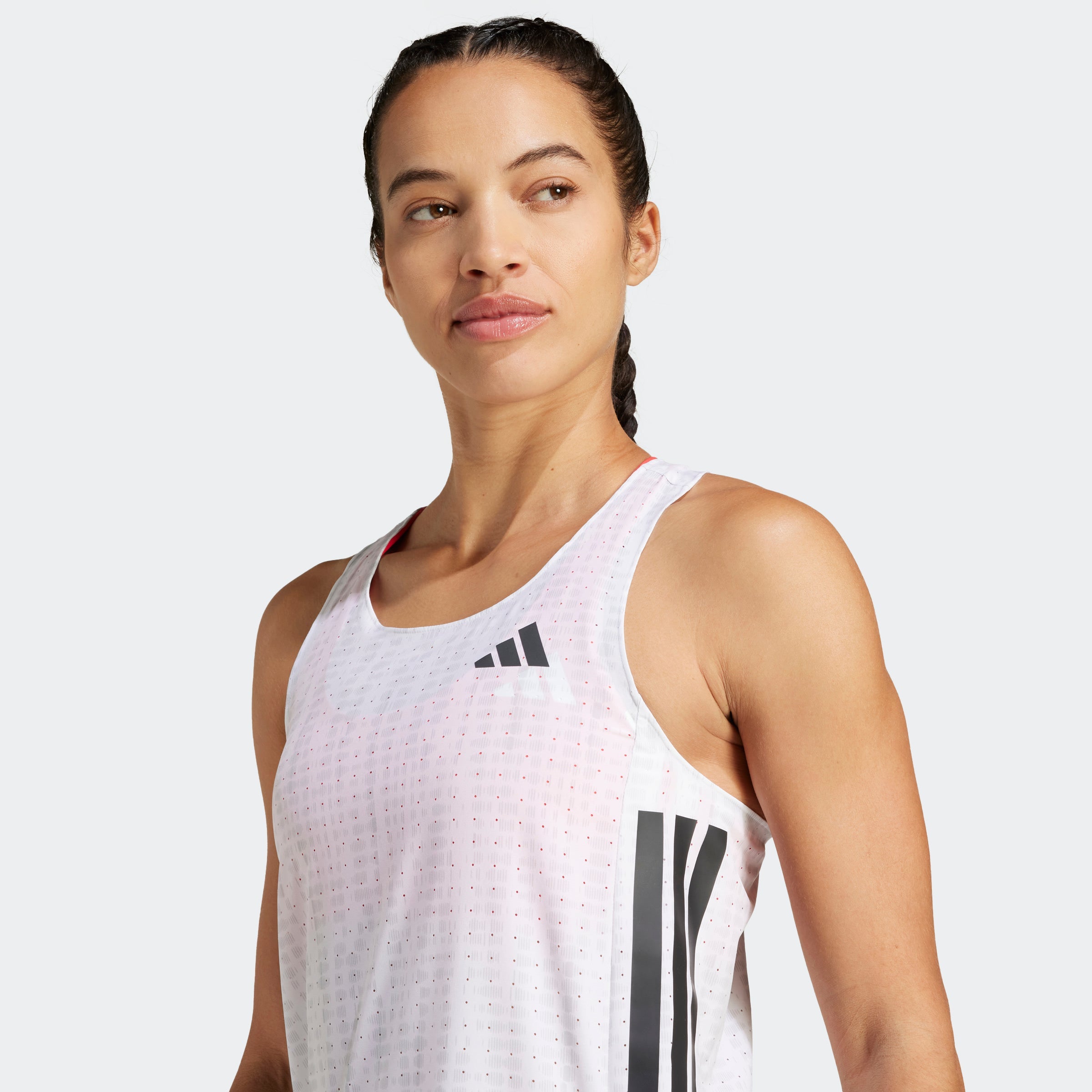 adidas Adizero Singlet | White / Light Solid Grey | Womens