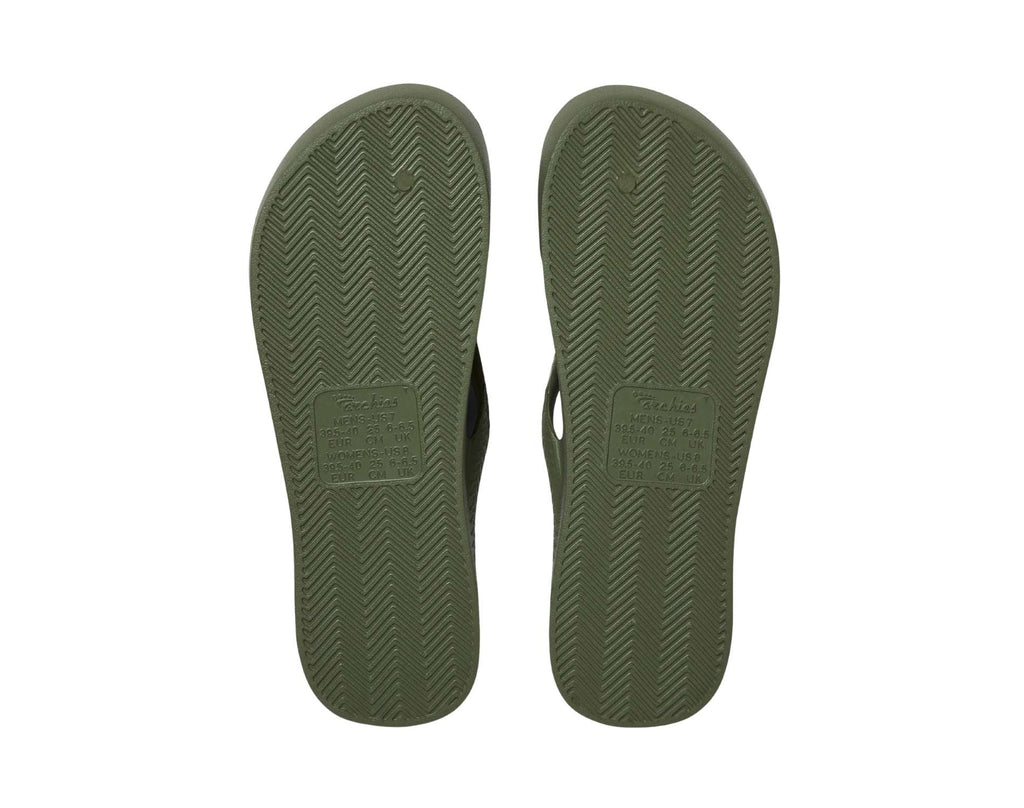Archies Arch Support Thongs Olive