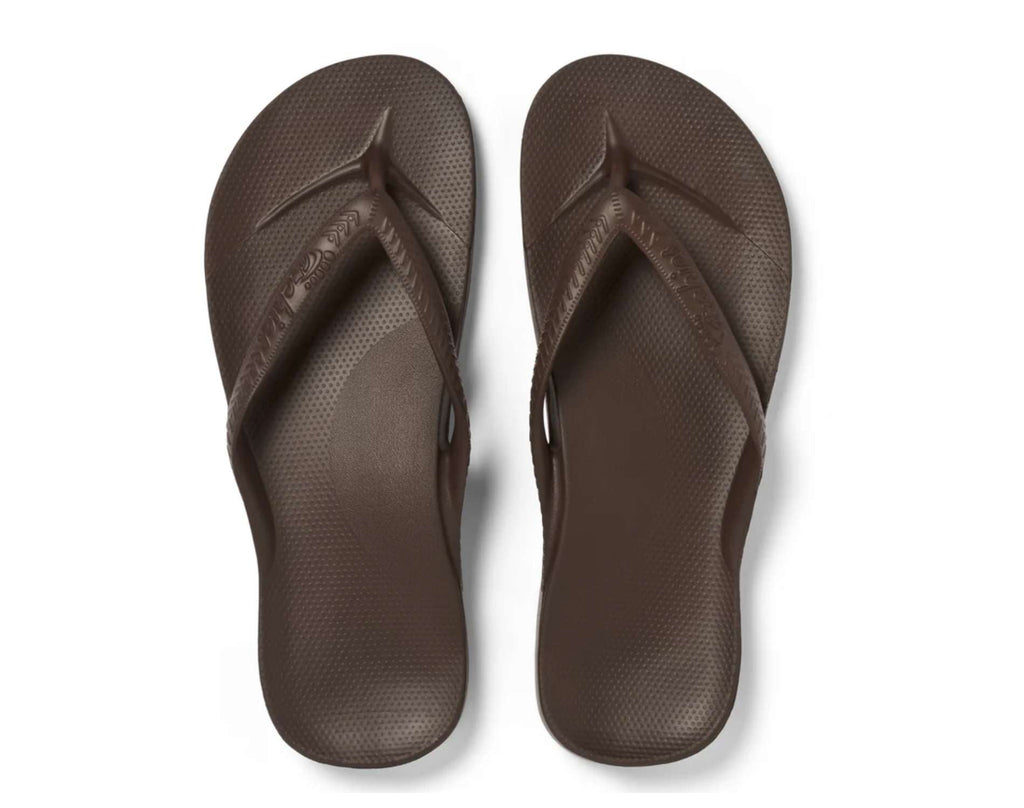 Archies Arch Support Thongs Brown