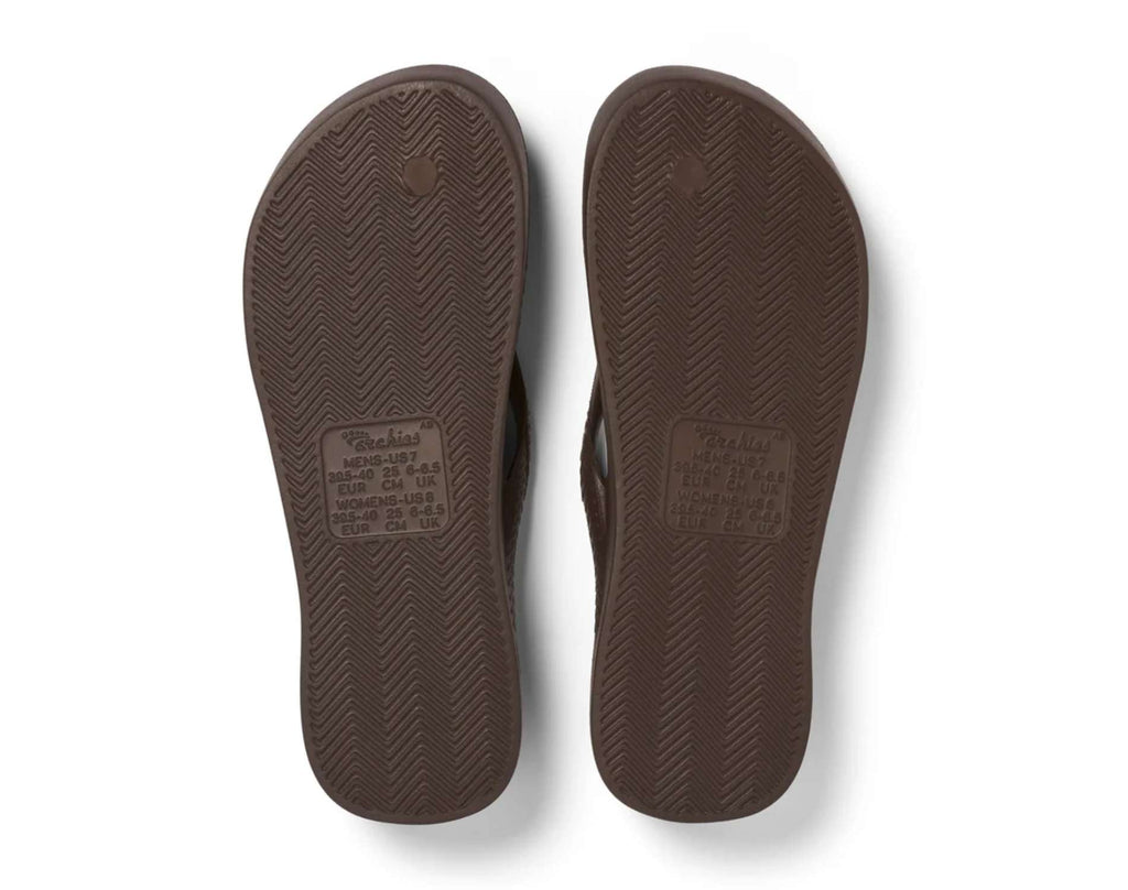 Archies Arch Support Thongs Brown