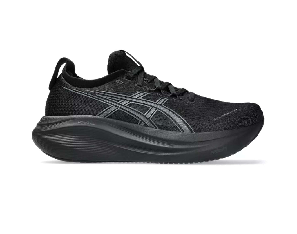 Asics GEL Nimbus 27 running shoes for men, in black graphite grey colour