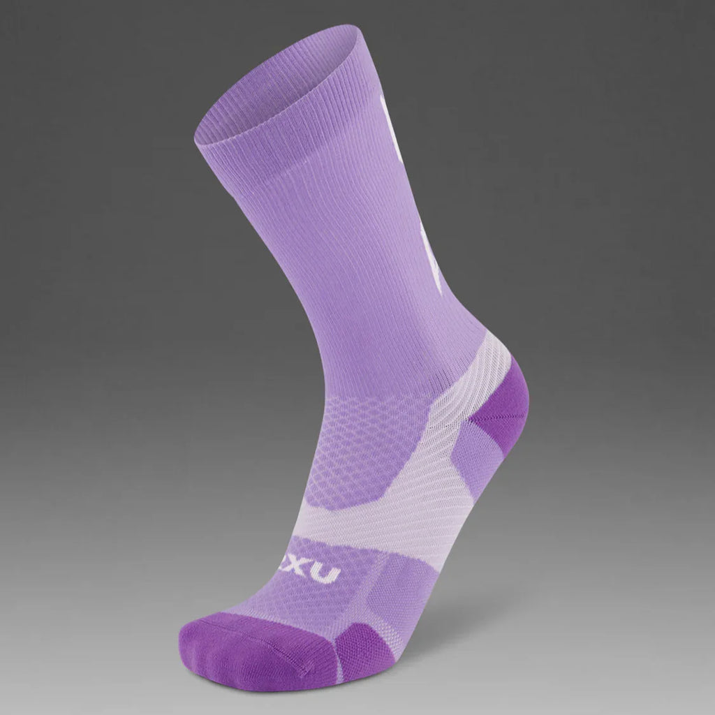 2XU Vectr Socks | Light Cushion | Crew Length | Grape Fizz
